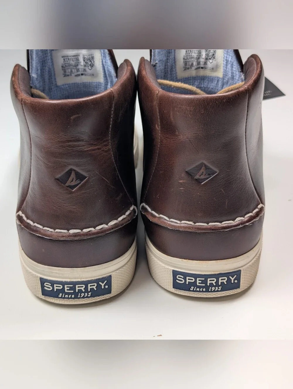 Sperry Mens Amaretto Brown Leather Plushwave Chukka Sneaker Boots NWT Size 9.5